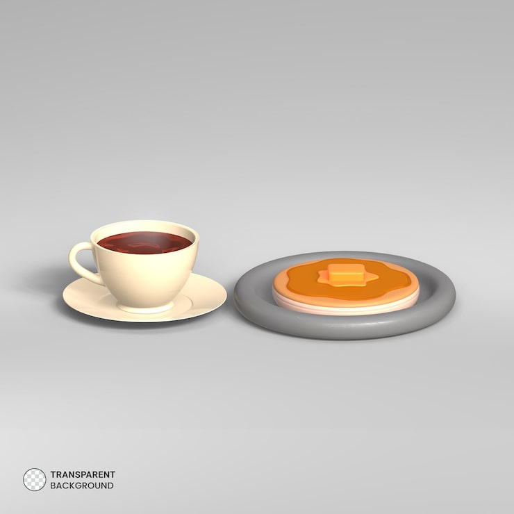 PSD Gratis ikon item sarapan terisolasi render 3d ilustrasi