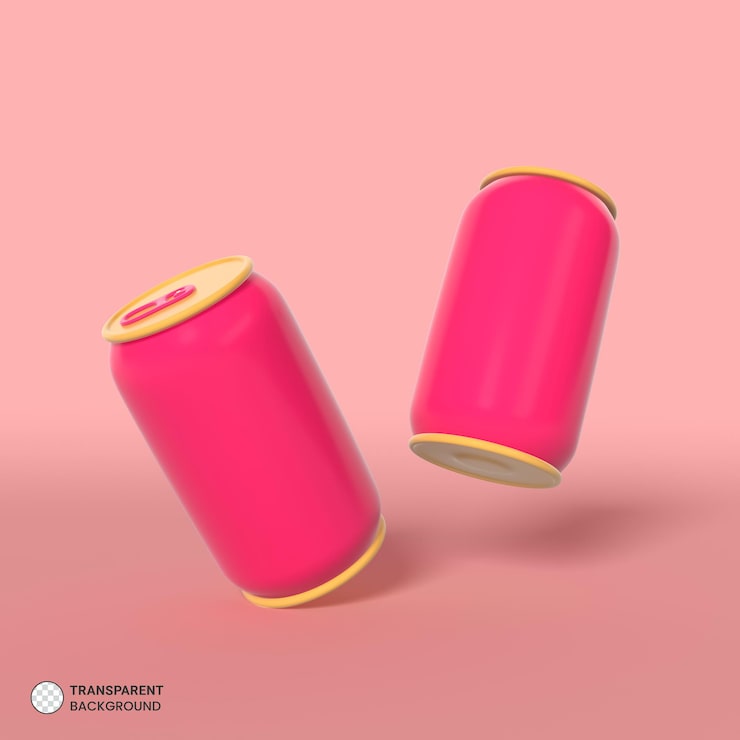 PSD Gratis ikon kaleng soda minuman energi ilustrasi render 3d terisolasi