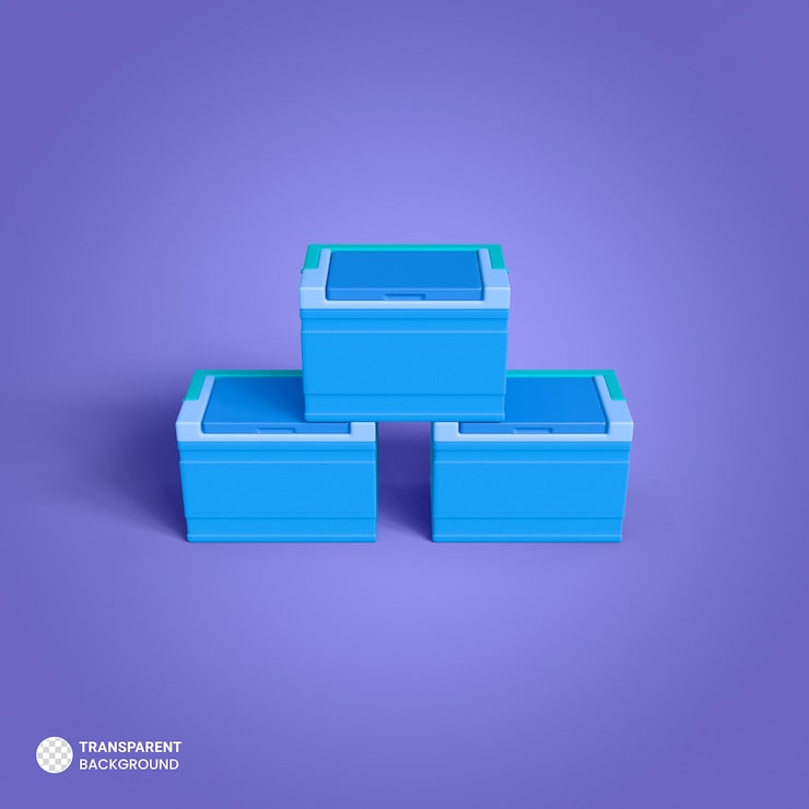 PSD Gratis ikon kotak es plastik terisolasi ilustrasi render 3d