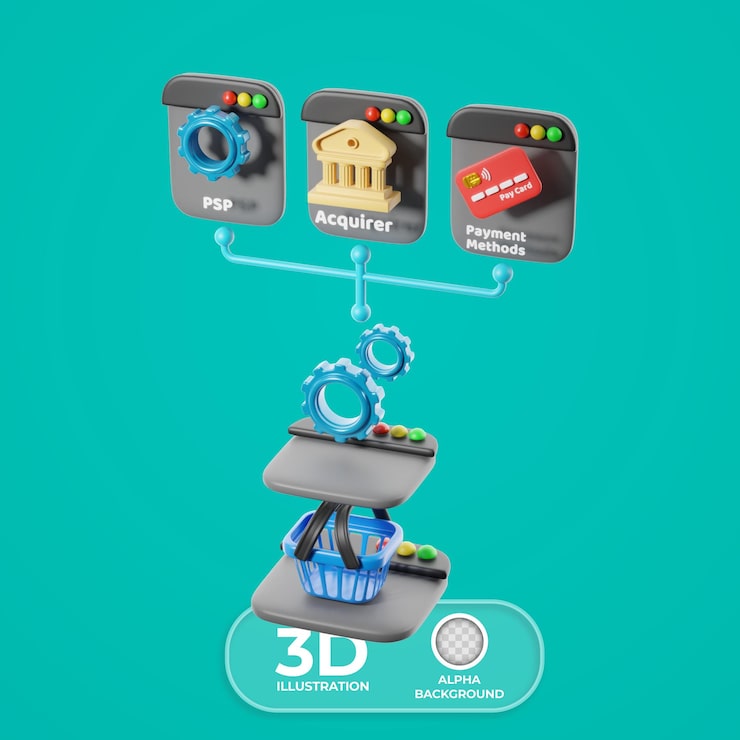 PSD Gratis ikon orkestrasi pembayaran ilustrasi 3d