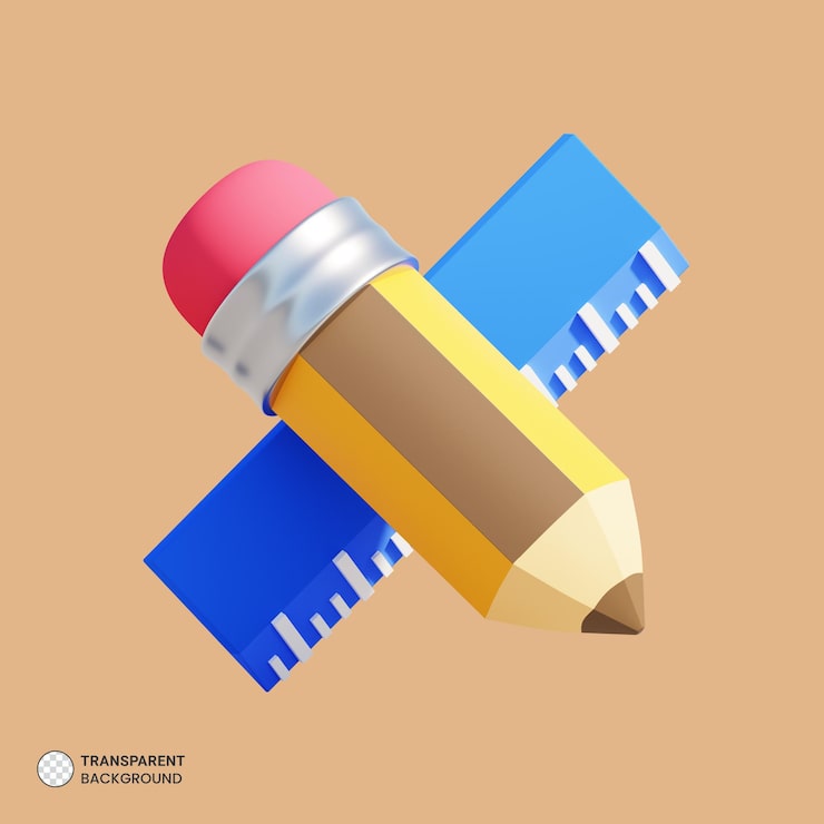 PSD Gratis ikon pensil karbon untuk menulis terisolasi ilustrasi render 3d
