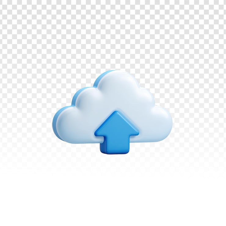 PSD Gratis ikon unggah cloud render 3d