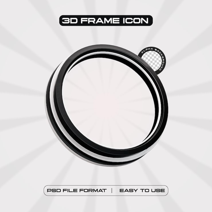 PSD gratuito il profilo del social media circle frame 3d render illustration