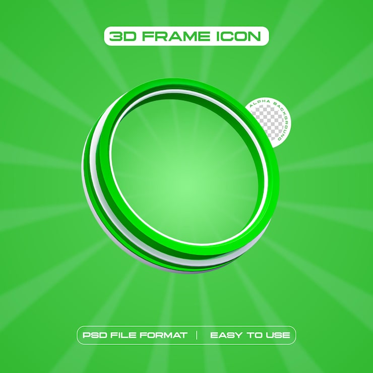 PSD gratuito il profilo del social media circle frame 3d render illustration