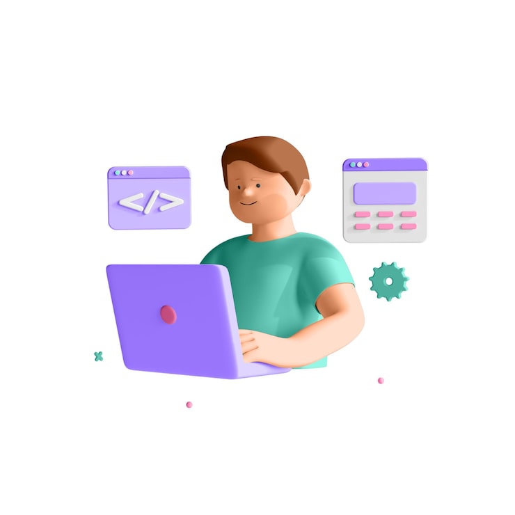 PSD gratuito ilustración masculina del desarrollador de iconos 3d nft