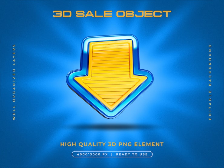 PSD gratuito ilustración de renderización 3d del objeto de venta