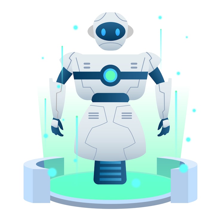 PSD gratuito ilustración de robot futurista