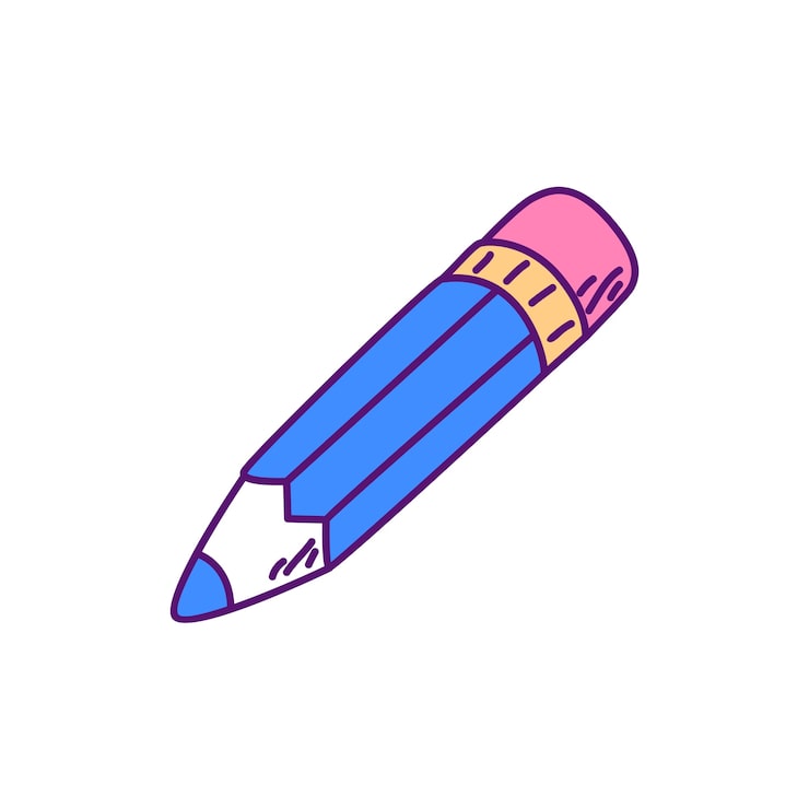 PSD Gratis ilustrasi pensil kartun