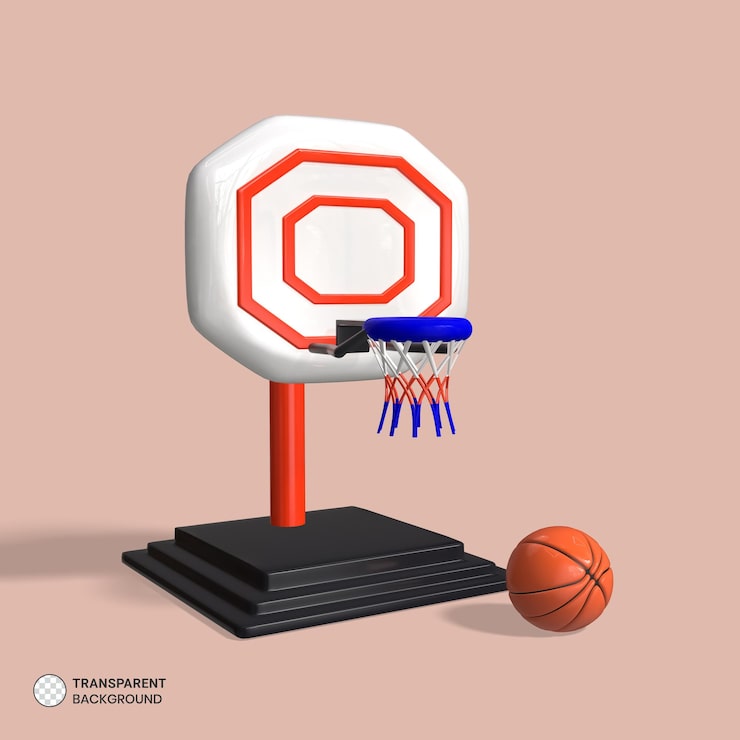 PSD Gratis ilustrasi render 3d terisolasi ikon ring basket