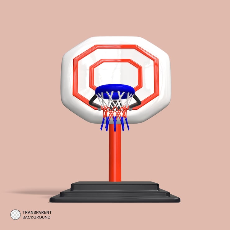 PSD Gratis ilustrasi render 3d terisolasi ikon ring basket