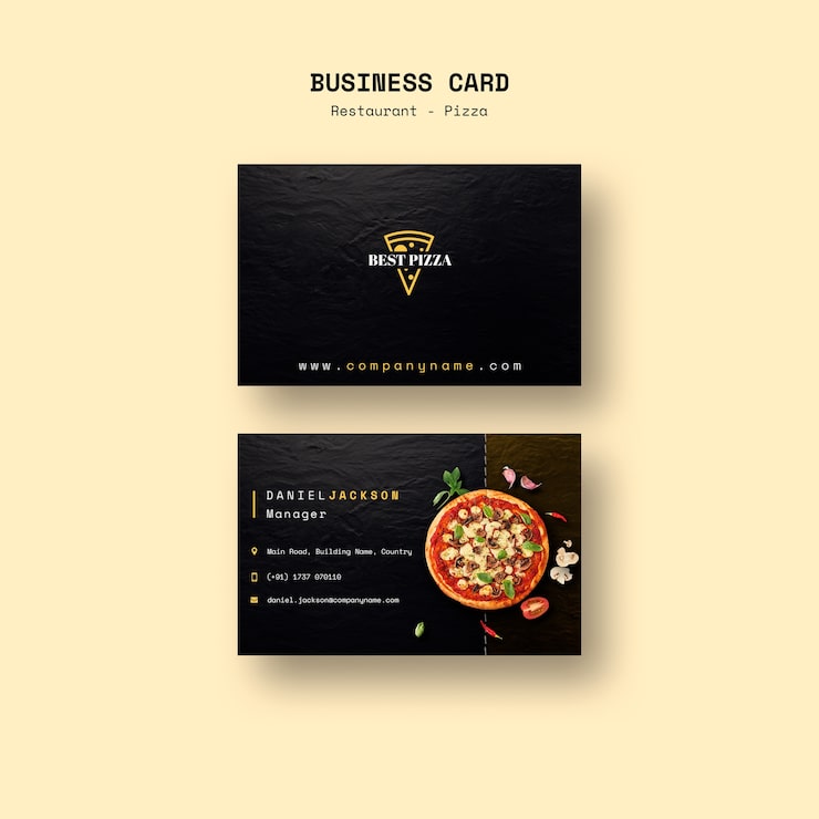 PSD Gratis kartu nama untuk restoran pizza