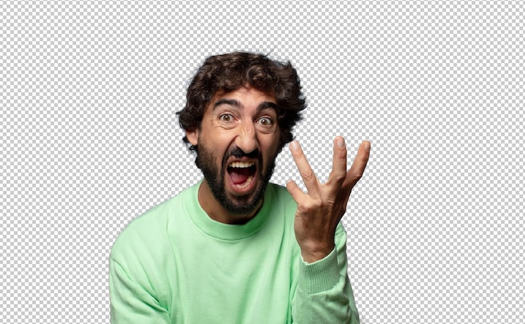 Gratis PSD kijk boos geïrriteerd en gefrustreerd schreeuwend wtf of wat is er mis met je