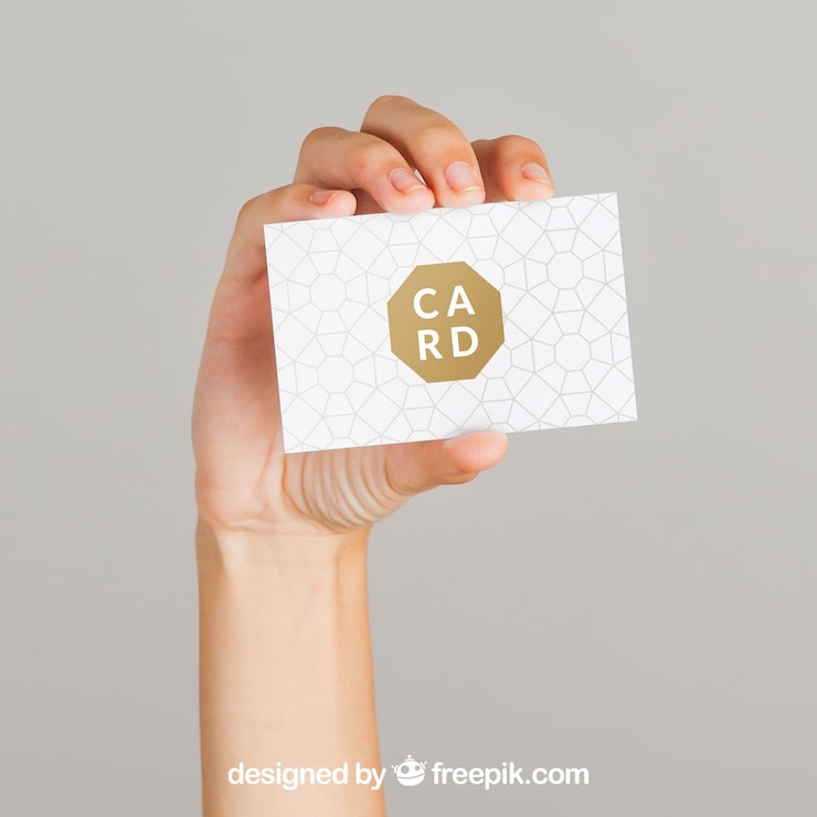 PSD Gratis konsep maket tangan dan kartu nama