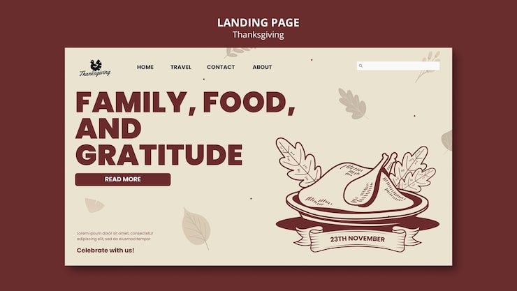 PSD Gratis laman landas perayaan thanksgiving