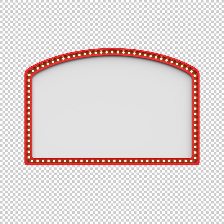 PSD gratuito letrero luminoso arqueado vacío con luces rojas brillantes