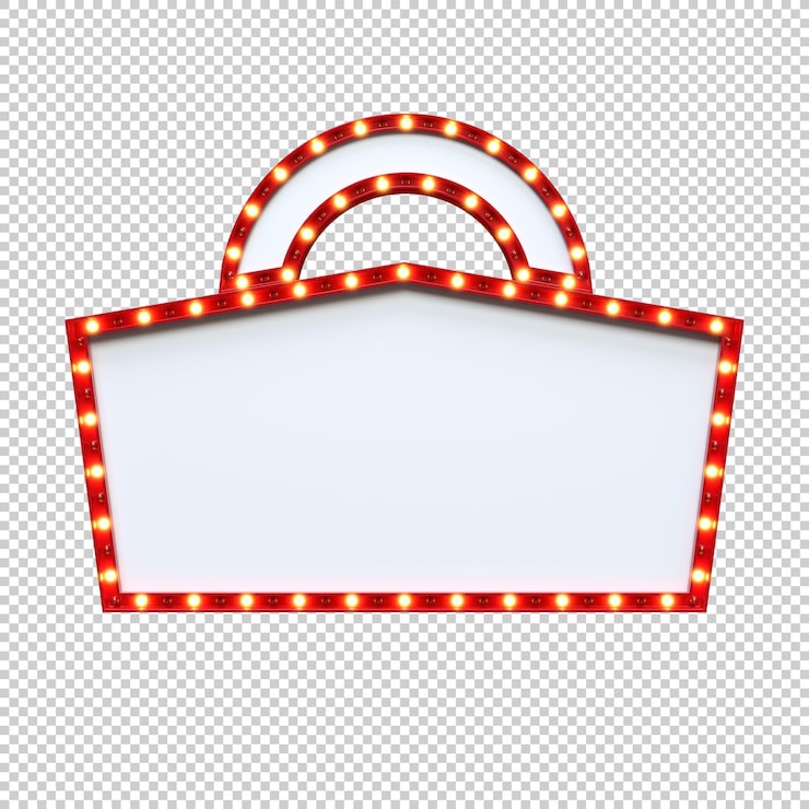 PSD gratuito letrero luminoso retro con espacio en blanco