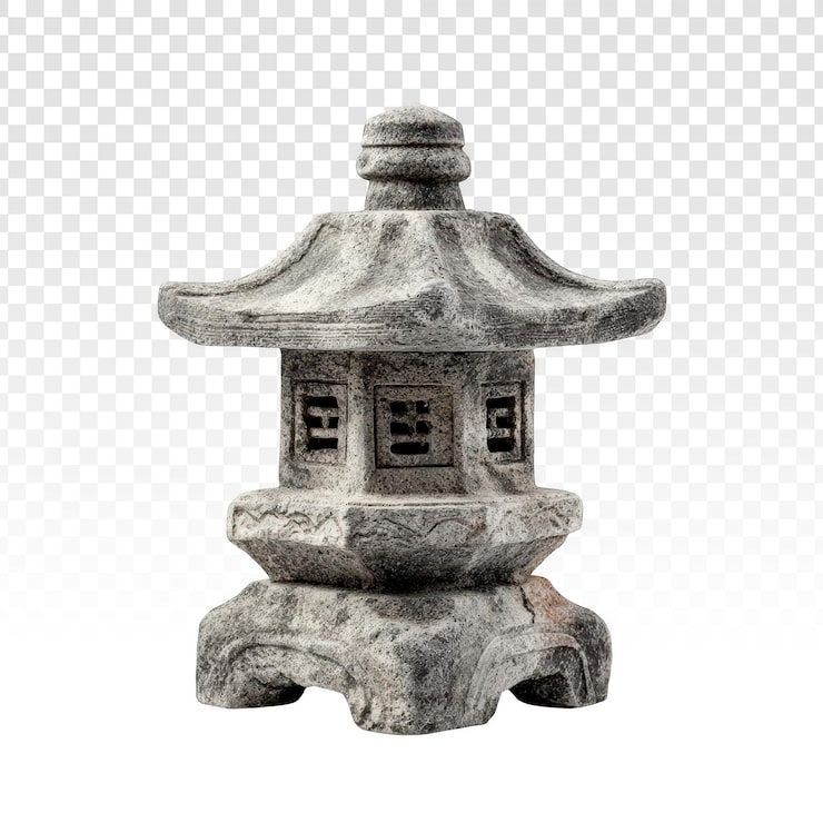 PSD gratuito linterna de piedra japonesa tradicional sobre fondo transparente