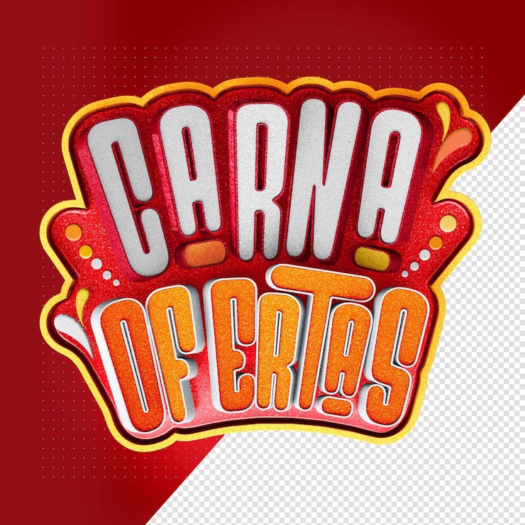 PSD Gratis logo 3d carna folia merah dengan oranye