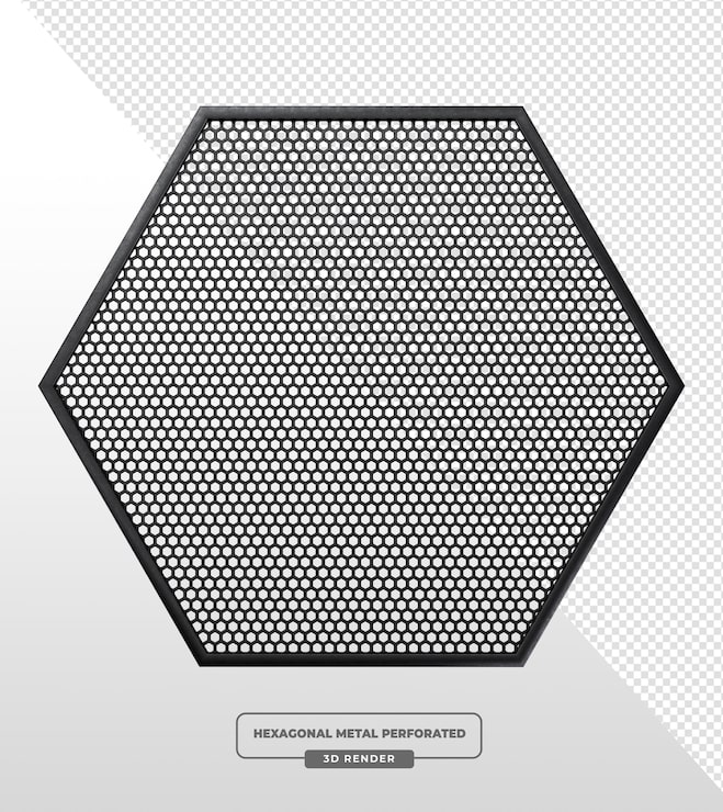 PSD gratuito malla metálica hexagonal perforada