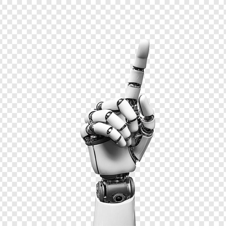 PSD gratuito la mano robótica señala la innovación tecnológica y el futuro