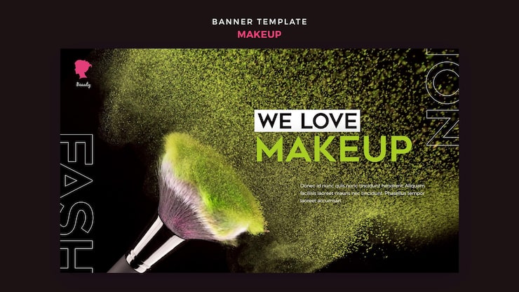 PSD gratuito maquillaje estilo de plantilla de banner