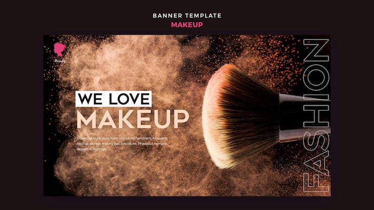 PSD gratuito maquillaje tema de plantilla de banner