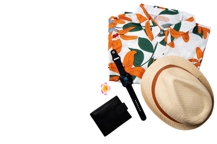Gratis PSD mening van hawaiiaans overhemd met patroon