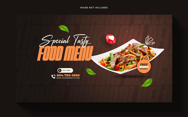 PSD Gratis menu makanan dan banner web restoran atau desain templat sampul