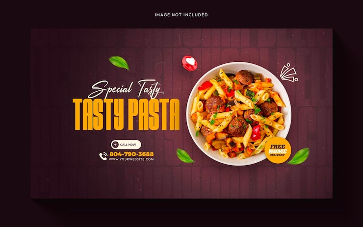 PSD Gratis menu makanan dan banner web restoran atau desain templat sampul