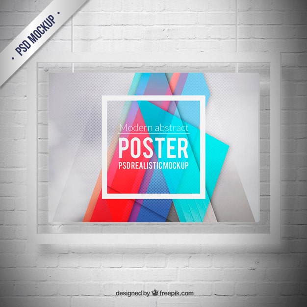 PSD Gratis mockup bingkai kristal