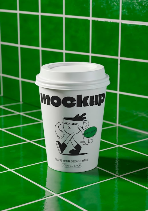 PSD Gratis mockup gelas kertas kopi