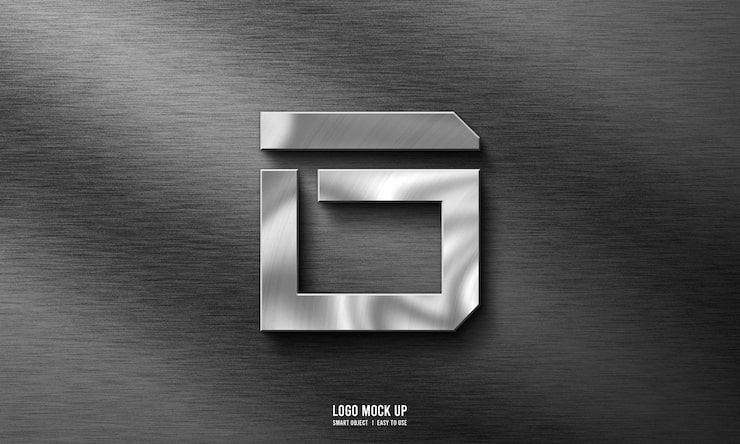 PSD Gratis mockup logo di dinding besi