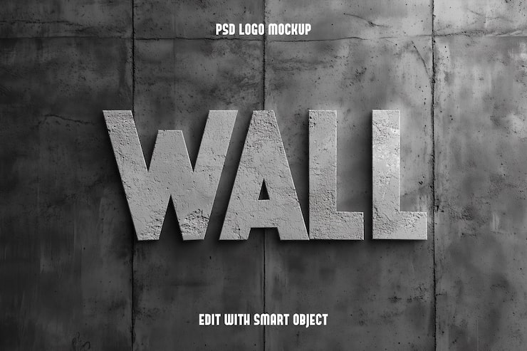 PSD Gratis mockup logo ungu 3d di latar belakang kulit