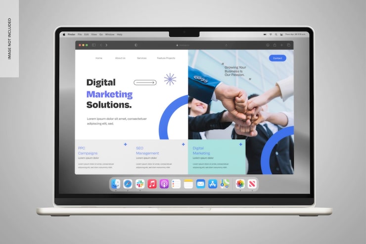 PSD gratuito mockup de la vista delantera del macbook