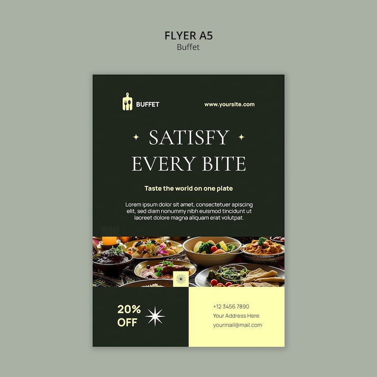 PSD gratuito modello buffet delizioso