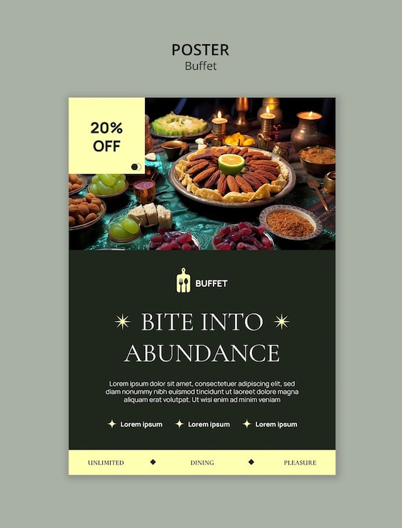 PSD gratuito modello buffet delizioso