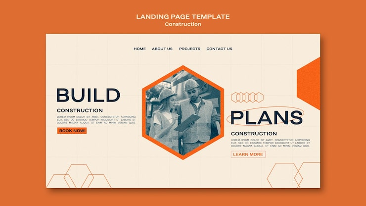 PSD gratuito modello di attività di costruzione di design piatto