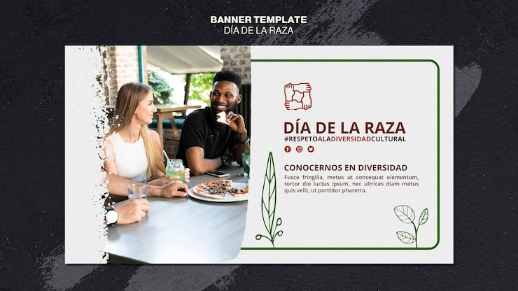PSD gratuito modello di banner dia de la raza