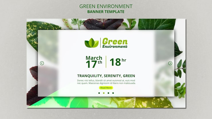 PSD gratuito modello di banner orizzontale per ambiente verde