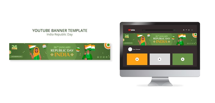 PSD gratuito modello di banner youtube per la celebrazione della festa della repubblica