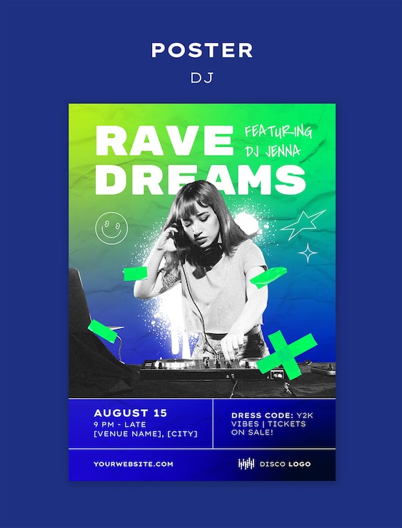 PSD gratuito modello di festa di intrattenimento per dj