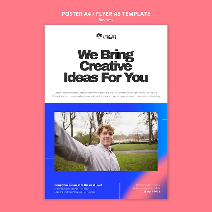 PSD gratuito modello di poster aziendale sfumato