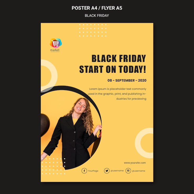 PSD gratuito modello di poster del venerdì nero