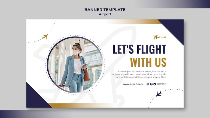 PSD gratuito modello di progettazione banner aeroporto