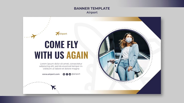 PSD gratuito modello di progettazione banner aeroporto