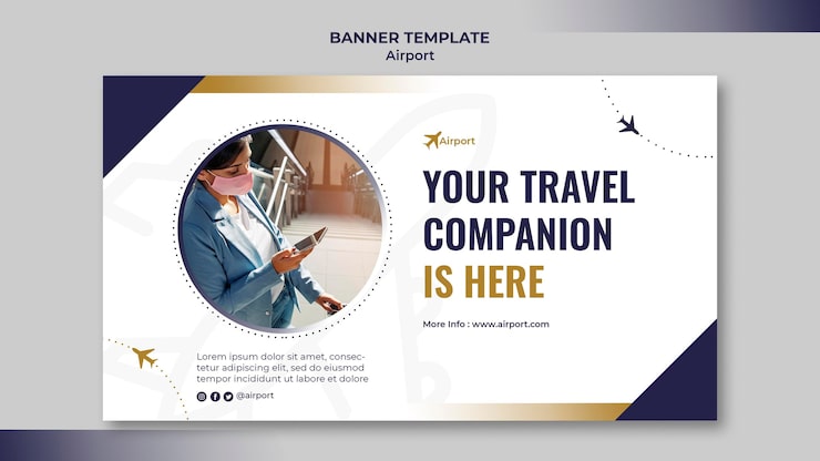 PSD gratuito modello di progettazione banner aeroporto