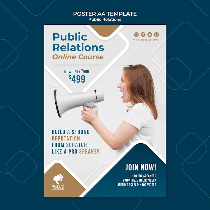 PSD gratuito modello di stampa di pubbliche relazioni