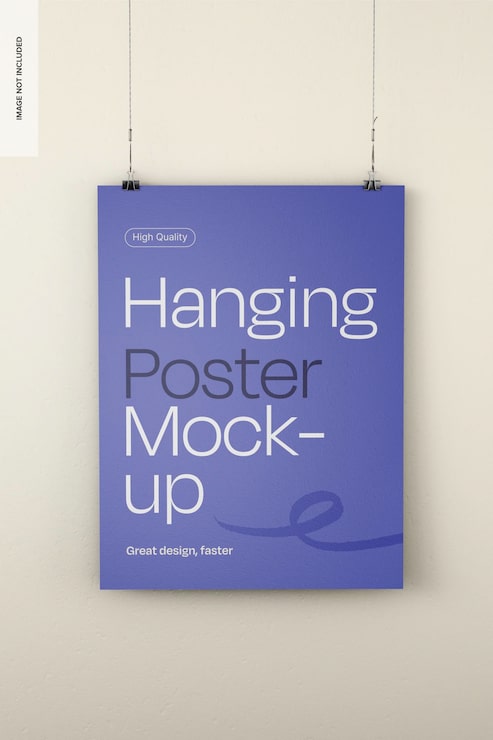 PSD gratuito modelo de cartel colgado