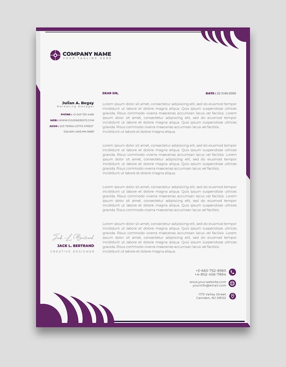 Gratis PSD moderne bedrijfs- en bedrijfsbriefhoofdpatroon