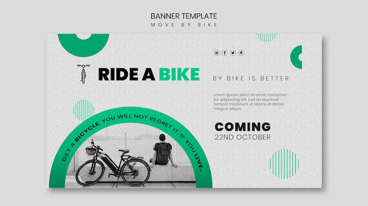 PSD gratuito mover en tema de banner de bicicleta